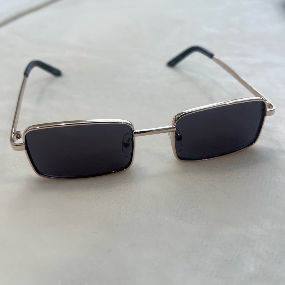 12th Tribe Rectangle Sunglasses in Black and Gold